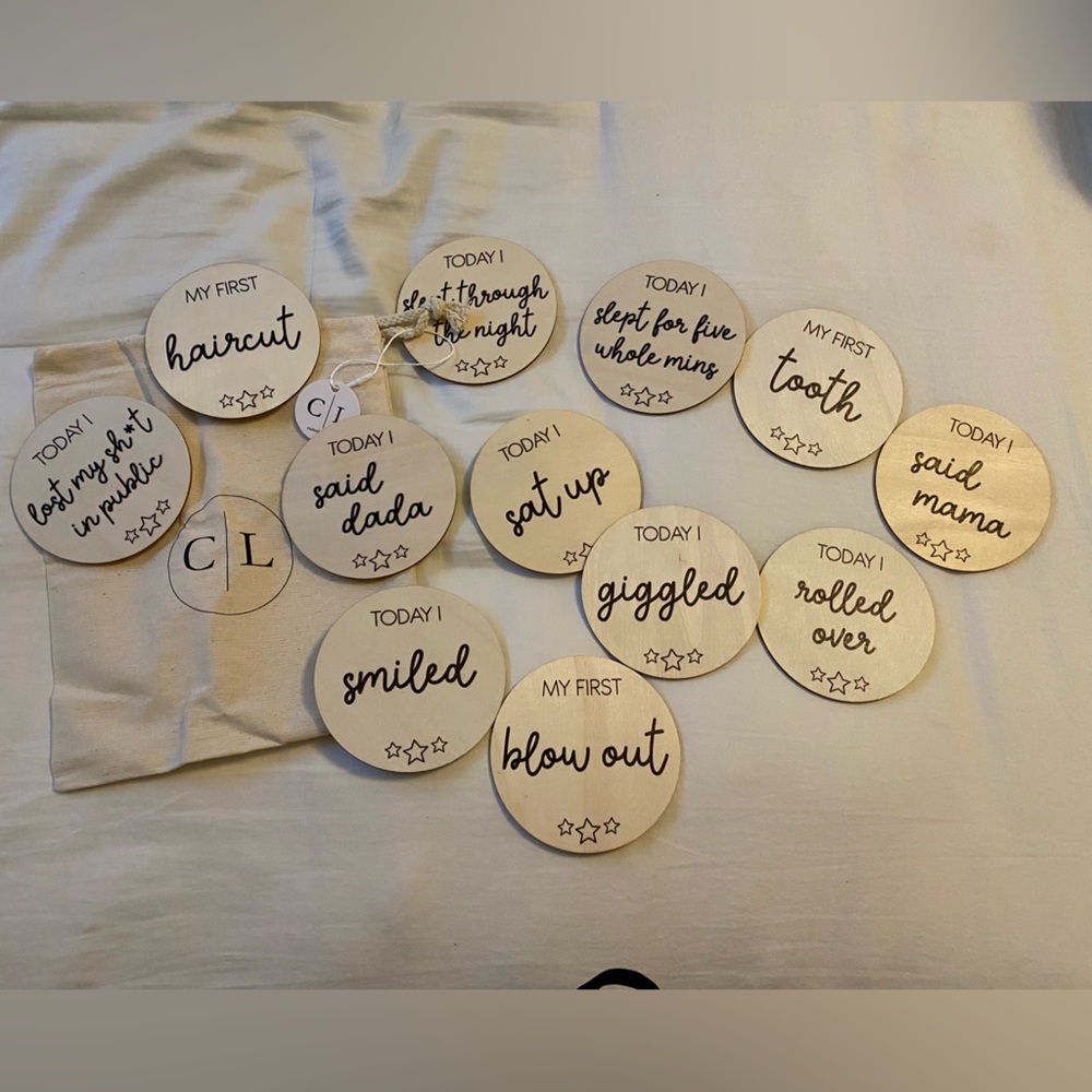 Baby FUN Milestone Wooden Discs